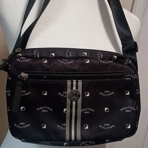 Nautica Black and Gray Crossbody Bag